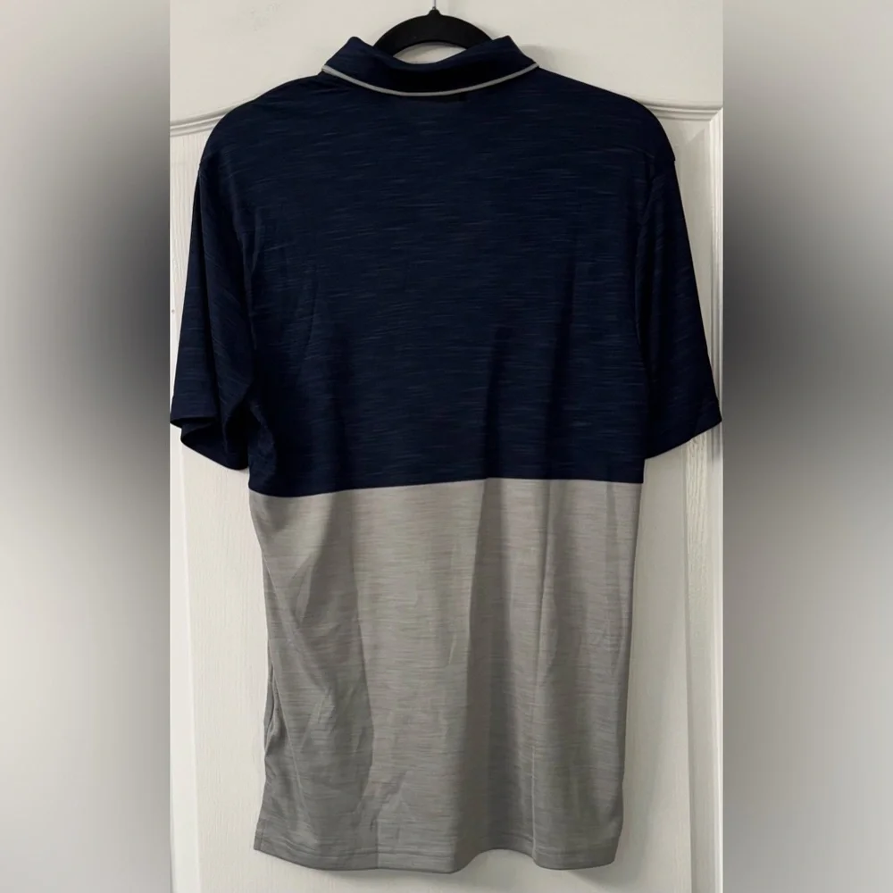Adidas Men’s Navy and Light Gray Colorblock Golf Polo